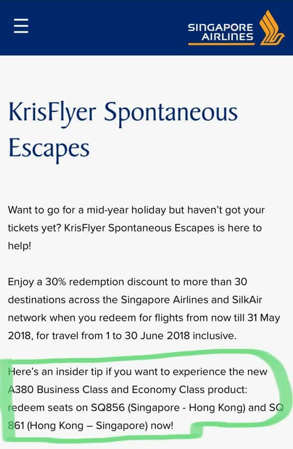 KrisFlyer Spontaneous Escapes To Hong Kong
