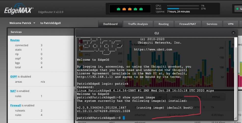 How to roll back firmware of EdgeRouter X
